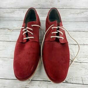 Calvin Klein Felix Mens 13M Red Suede Derby Lace Up Shoes F4022 Oxford